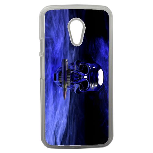 Coque Blue Skull Compatible Motorola Moto G2 Transparent