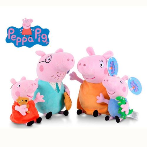 Peppa Pig Lot de 4 personnages en Peluche 19-30cm