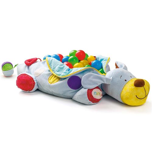 IPO Piscine à balles bébé dès 6 mois peluche chien jeux d'éveil