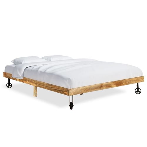 vidaXL Cadre de lit Bois massif de manguier 140 x 200 cm