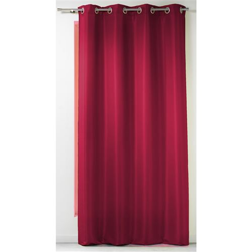 Rideau a oeillets 140 x 260 cm polyester uni punchy Rouge