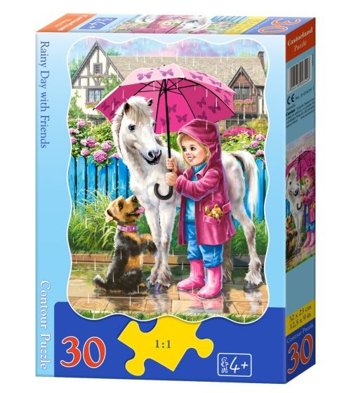 Castorland pièces du puzzle de jour pluvieux avec des amis 30