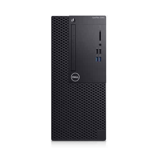 Dell OptiPlex 3060 - MT - Core i3 8100 / 3.6 GHz - RAM 4 GB - HDD 500 GB - DVD-brander - UHD Graphics 630 - GigE - Win 10 Pro 64 bits - monitor: geen - BTS