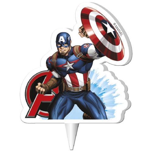 bougie 2d captain america 7,5 cm - Coloris : Bleu346185
