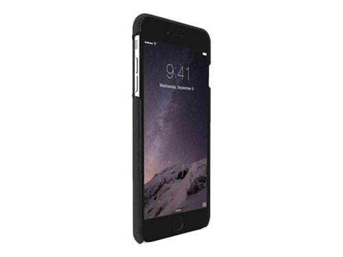 JustMobile Quattro Back - Achterzijde behuizing voor mobiele telefoon - robuust - echt leer, polycarbonaat - zwart - voor Apple iPhone 6s