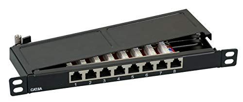 EFB Elektronik Lot de 10 Mini Panneaux de Brassage STP 8 x RJ45 Cat.6A 0,5HE, RAL9005 37738SW.8 Noir