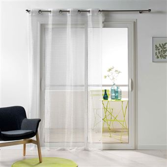 Rideau Voilage Maille "Cadria" 140x240cm Blanc - 1