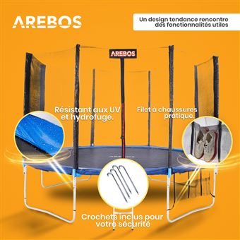 AREBOS Trampoline de Jardin 366 cm Trampoline avec Filet de