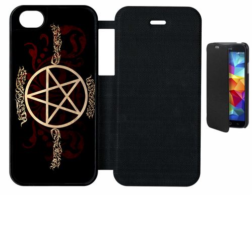 Etui À Rabat Flip Flap Apple Iphone 5 Pentagramme Baroque