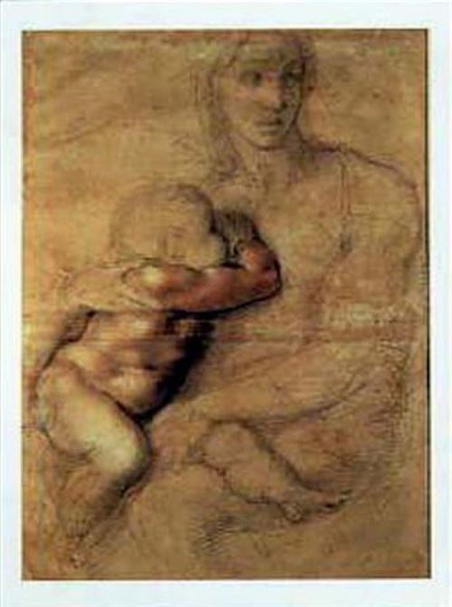 Michelangelo Buonarroti Poster Reproduction - Madonna Col Bambino (90x60 cm)