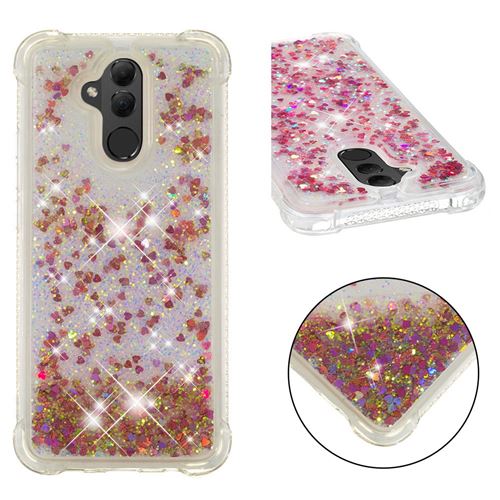 Coque en TPU Gel antichoc pailleté à base de sables mouvants scintillants or rose pour votre Huawei Mate 20 Lite