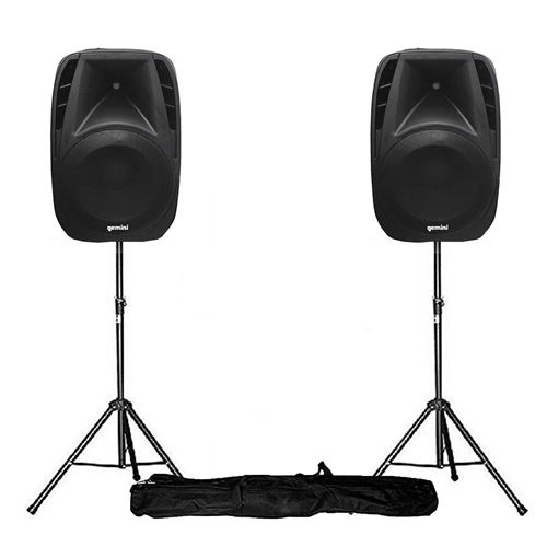 Gemini Paire D'Enceintes Amplifiées Boomer 10" 880W +Pied