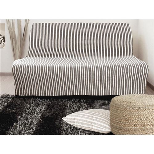 SOLEIL D'OCRE Housse de BZ Cotonnade - Largeur 140 cm - Taupe
