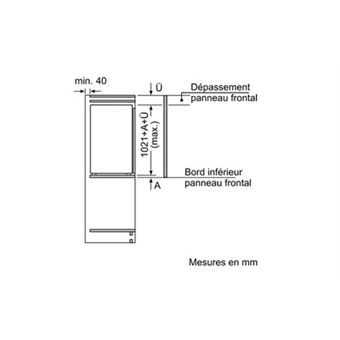 SIEMENS IQ500 Réfrigérateur intégrable avec compartiment congélation ; 102.5 x 56 cm