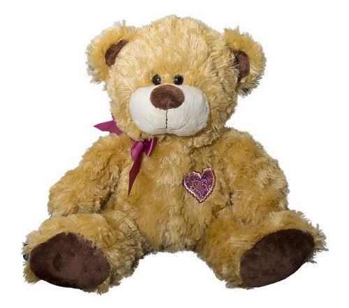 Wild planet - all about nature - k7536 - peluche - ours avec ruban - rose - 36 cm