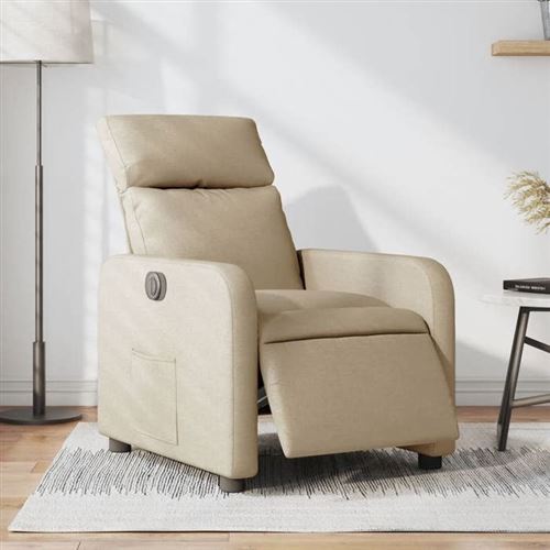 Non Communiqué Beige Vidaxl Fauteuil Réglable Électrique Tissu Crème