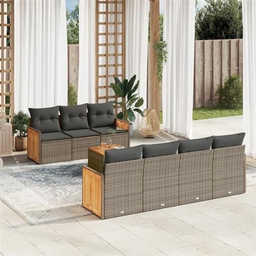 Non Communiqué Gris Salon De Jardin Modulable Vidaxl Resine Tressee 8 Pieces X 59 X 69 7 Personnes