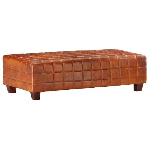 vidaXL Banc à 2 places Brun roux Cuir véritable de chèvre