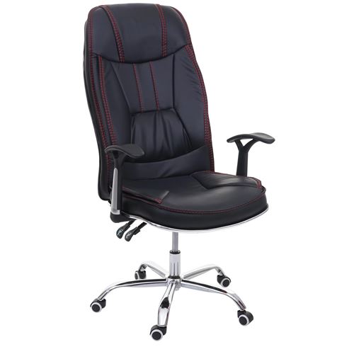 Chaise de bureau MENDLER HWC-F14 chargeable de 150 kg cuir synthétique noir