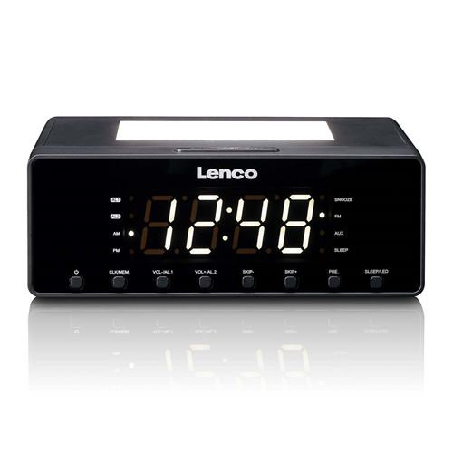 Non Communiqué Noir Radio-Réveil Avec Veilleuse À Intensité Variable Et Fonction De Charge Usb Lenco Cr-540Bk