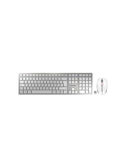 CHERRY STREAM DESKTOP RECHARGE - Toetsenbord en muis set - draadloos - 2.4 GHz - QWERTZ - Duits - toetsschakelaar: CHERRY SX - lichtgrijs