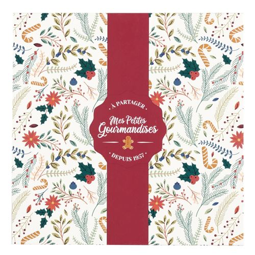 Non Communiqué Blanc Boîte À Gâteau Imprimée Noël 25Cm & Rouge