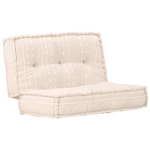 vidaXL Pouf 100x100x20 cm Beige Tissu