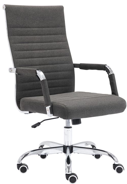 Chaise de bureau Amadora avec hauteur r&eacute;glable et Pied en m&eacute;tal gris fonc&eacute; Tissu