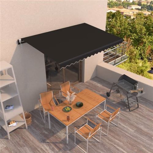 vidaXL Auvent rétractable automatique 400x350 cm Anthracite3069189