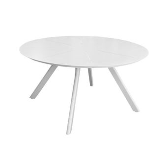 Table de jardin ronde Seven en aluminium - blanc 150 cm - 1