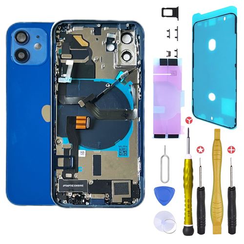 Chassis Premonte Remplacement pour iPhone 12 Bleu Complet +Joint +NFC +Kit