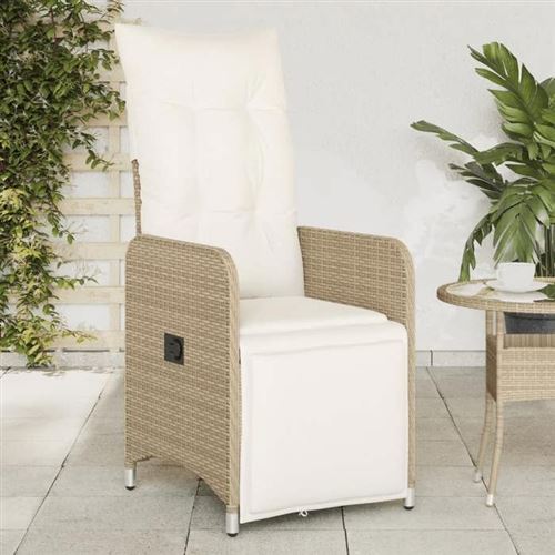 Vidaxl Beige Chaise De Jardin Inclinable - Image 3
