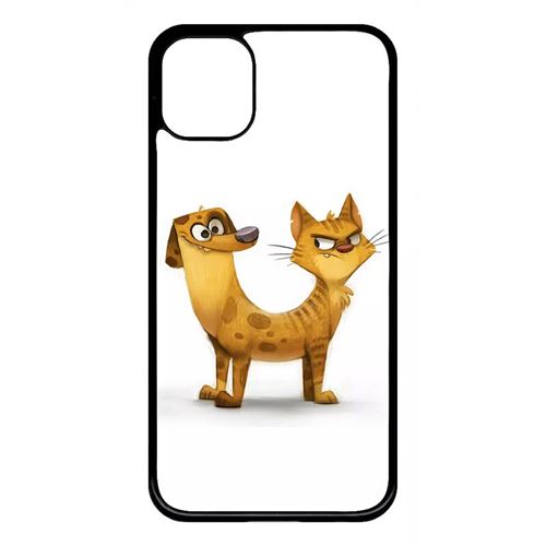 Coque My-Kase pour iPhone 11 - funny chienchat - Plastique Noir