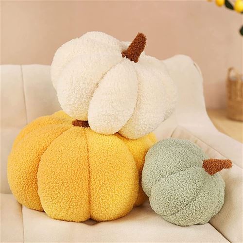PZCC Lot De 2 Coussins Citrouille Halloween - Décoration D'Automne Pour Canapé, Velours Doux - Ambiance Chaleureuse Et Festive (Marron Et Jaune) - 11