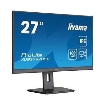 iiyama ProLite XUB2792HSU-B6 - Écran LED - 27" - 1920 x 1080 Full HD (1080p) @ 100 Hz - IPS - 250 cd/m² - 1300:1 - 0.4 ms - HDMI, DisplayPort - haut-parleurs - noir mat