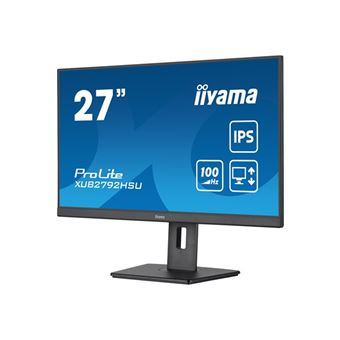 iiyama ProLite XUB2792HSU-B6 - Écran LED - 27" - 1920 x 1080 Full HD (1080p) @ 100 Hz - IPS - 250 cd/m² - 1300:1 - 0.4 ms - HDMI, DisplayPort - haut-parleurs - noir mat