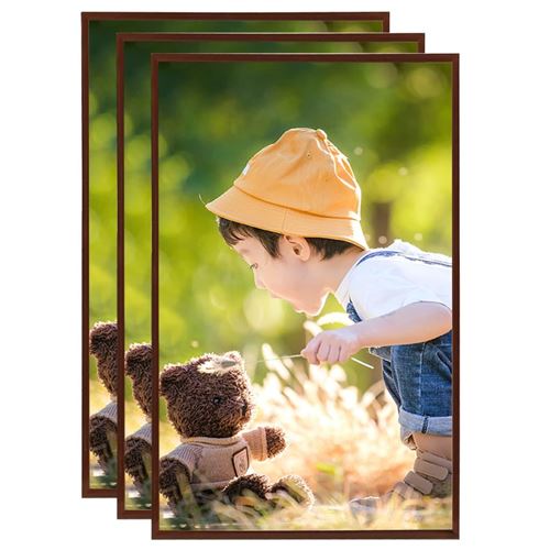 vidaXL Collage de cadres photo 3 pcs de mur table Bronze 13x18 cm MDF