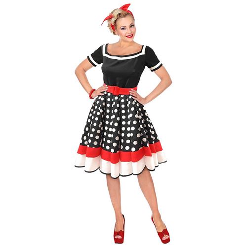 Déguisement Pin-up Chic Années 50 Femme L Noir 48343 W Widmann Milano Party Fashion L - 48343 W WIDMANN MILANO Party Fashion