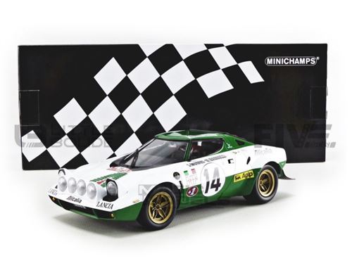 Voiture Miniature de Collection MINICHAMPS 1-18 - LANCIA Stratos - Winner Rallye Monte Carlo 1975 - White / Green - 155751714