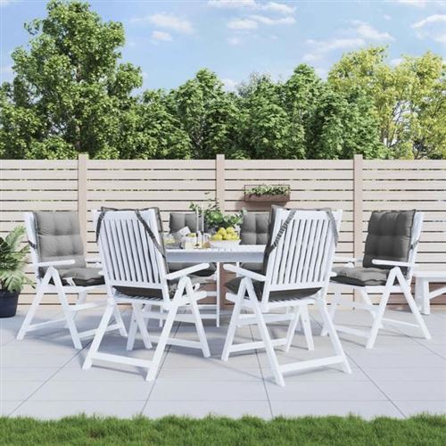 Non Communiqué Blanc Vidaxl Lot De 6 Coussins De Chaise À Dossier Bas, Galette De Siège Imperméable, Coussin D'extérieur Anti-Glissement Jardin 377676