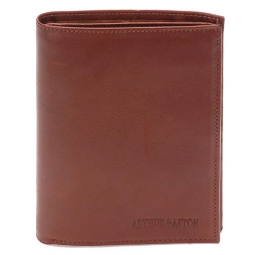  Arthur & Aston - Portefeuille en cuir ""Pablo"" cognac - 10.50 x 14.50 x 1.5 cm - Marron 