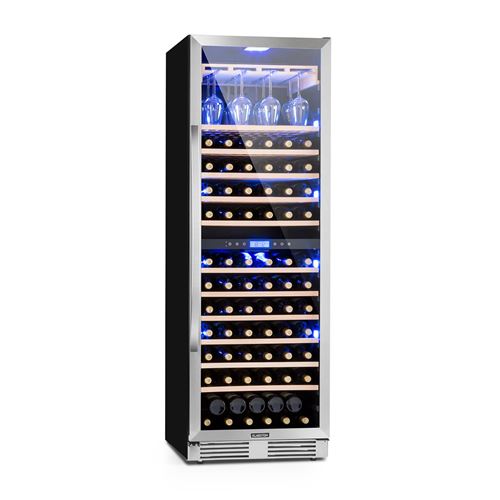 Klarstein Vinovilla Grande 165 Built-in Duo - Frigorifero Per Vini, 425 L, 165 Bottiglie, Luce A 3 Colori, Sportello In Vetro