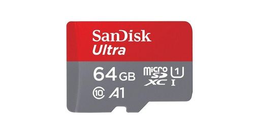 Carte mémoire micro sdxc sandisk ultra 64 go vitesse de lecture allant jusqu'à 140mb/s, classe 10, u1, a1 adaptateur sd inclus