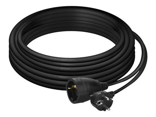 Ewent - Rallonge de câble d'alimentation - CEE 7/3 (F) (M) - CA 250 V - 16 A - 10 m - Europe