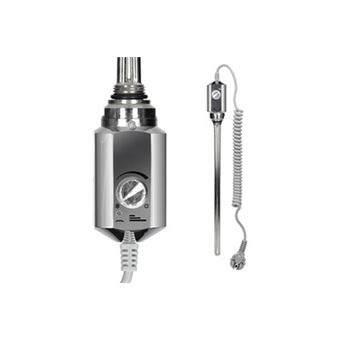 Ecd germany cartouche chauffante 600w + thermostat régulateur température radiateurs salle de bain sèche-serviettes 1/2" chrome - 1