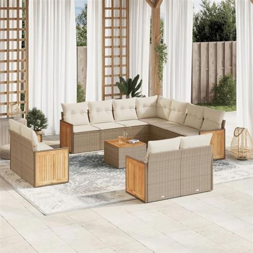Vidaxl Beige Salon De Jardin 12 Pièces - Image 2