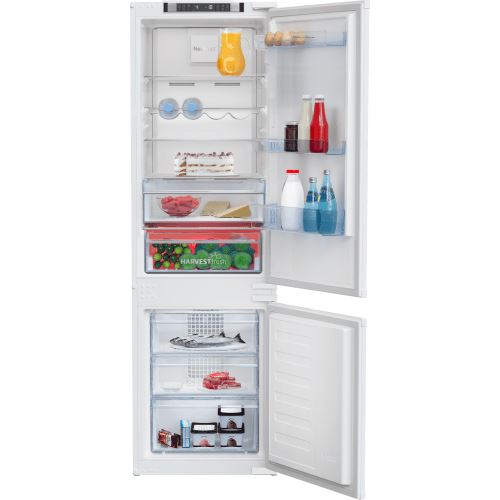 Réfrigérateur Congélateur En Bas Beko B300 Bcna275K3Sn 262L 38Db Automatique Pose Libre Verre Blanc