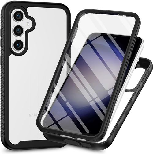 Coque 360 degrés intégrale pour Samsung Galaxy A55 5G Protection arrière Avant noir - XEPTIO