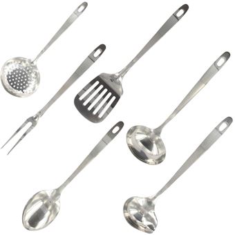Ensemble ustensiles de cuisine 6 pièces inox Fackelmann Oxford ref 9990650 - 1
