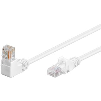 Câble Réseau Goobay CAT 5e Blanc 2m - Fiche Coudée 90° - F/UTP